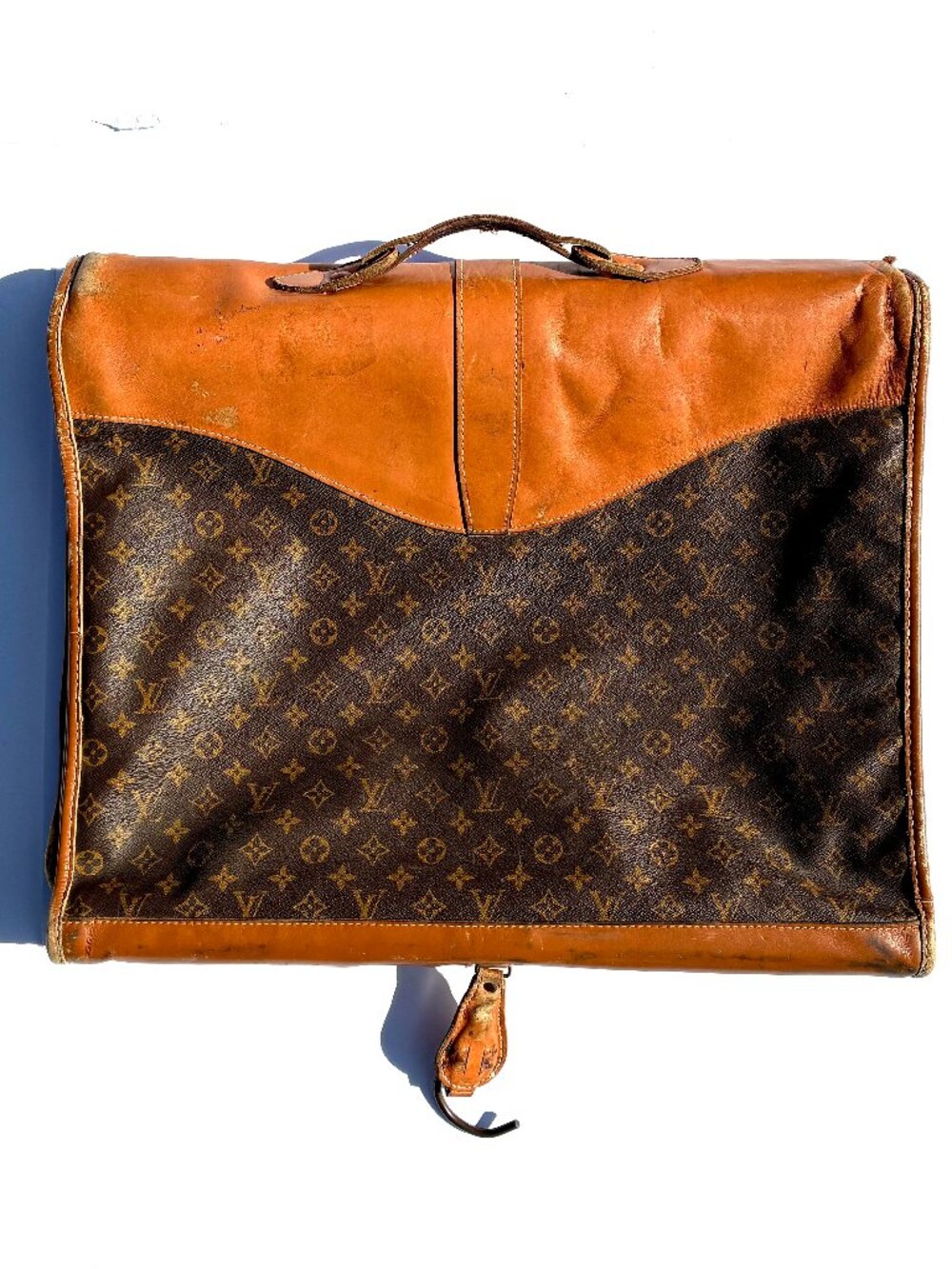Rare VTG Louis Vuitton French Company Monogram Hanging Garment Travel Bag 70-80s
